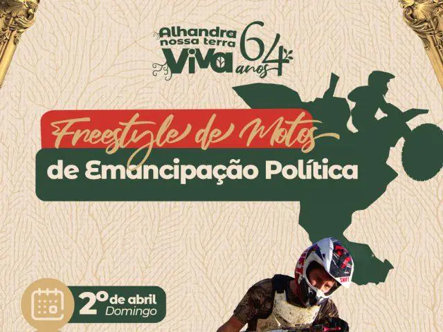 Freestyle de motos em comemoração a Emancipação Política de Alhandra acontece neste domingo, em Alhandra